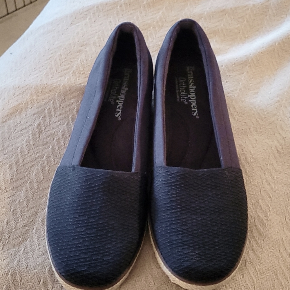 GRASSHOPPERS ORTHOLITE Navy Blue Slip-on SHOES Size 7.5 Women's